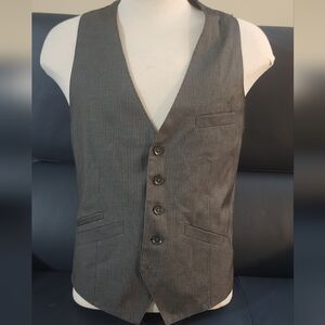 H&M grey narrow pinstripe vest 40R